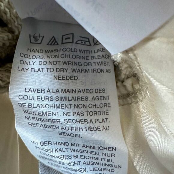 J. Crew gray long sleeved crew neck sweatshirt w layered pleated silk hem M NWOT - Picture 8 of 12